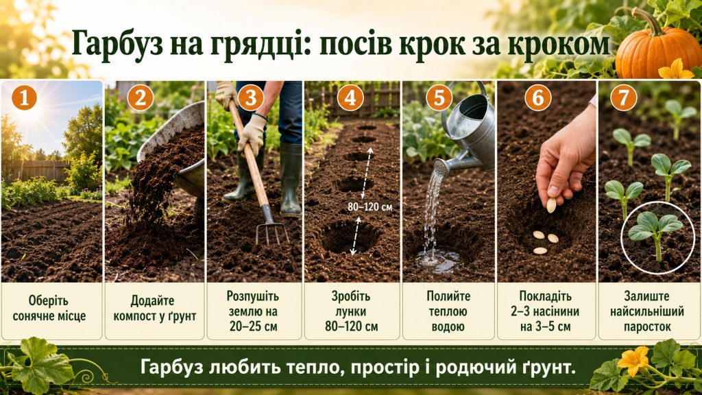 Коли сіяти гарбуз у відкритий ґрунт у 2026 році: сприятливі дні, температура та правила посадки