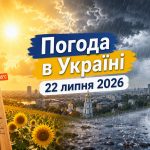 Погода на 22 липня 2026 в Україні: прогноз синоптиків, де буде спека, а де зливи