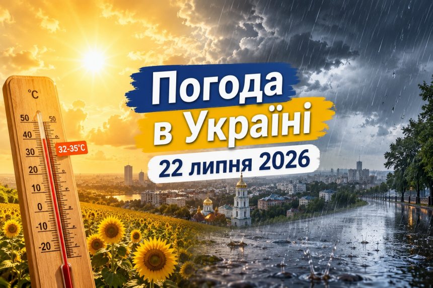 Погода на 22 липня 2026 в Україні: прогноз синоптиків, де буде спека, а де зливи