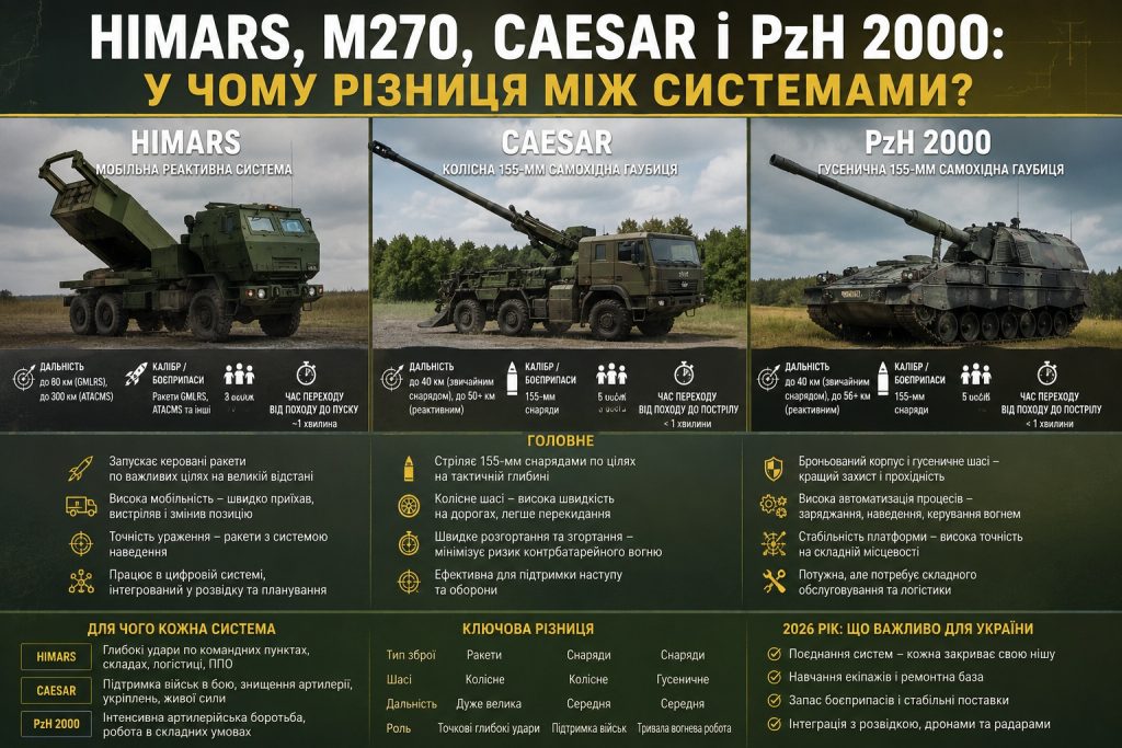 Як працює артилерія України 2026: HIMARS, CAESAR і PzH 2000 простими словами