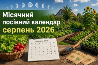 Місячний посівний календар серпень 2026: що та коли сіяти в Україні