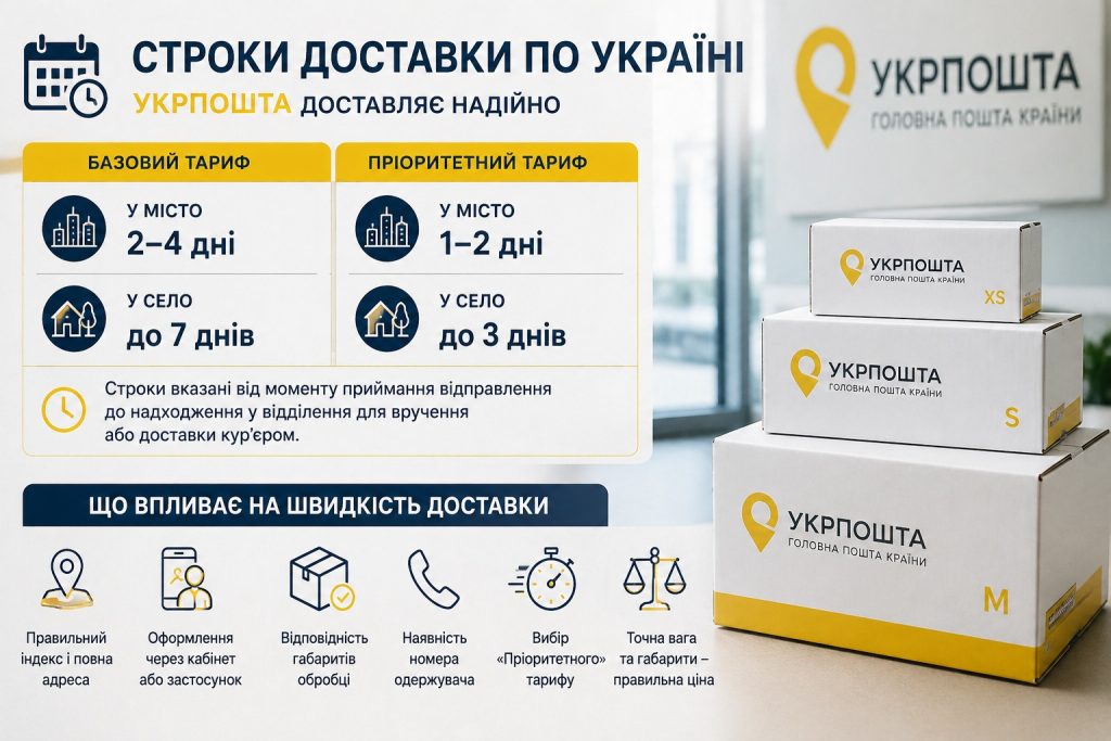Як працює Укрпошта у 2026 році: тарифи, строки доставки, посилки та відстеження