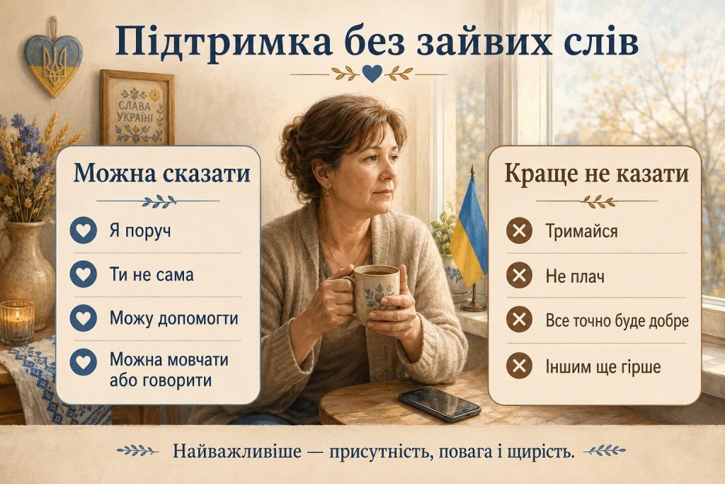 Як підтримати маму військового під час тривоги та очікування: правильні слова, дії й психологічна допомога
