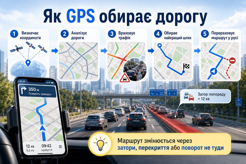 Як працює GPS-навігатор: супутники, визначення місцезнаходження, маршрути та затори
