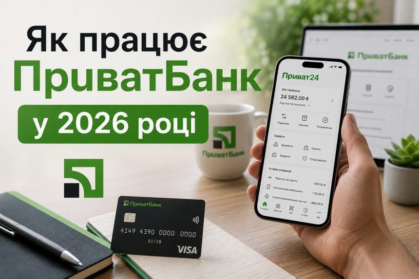 ПриватБанк у 2026 році: рахунки, картки, депозити, кредити та Приват24