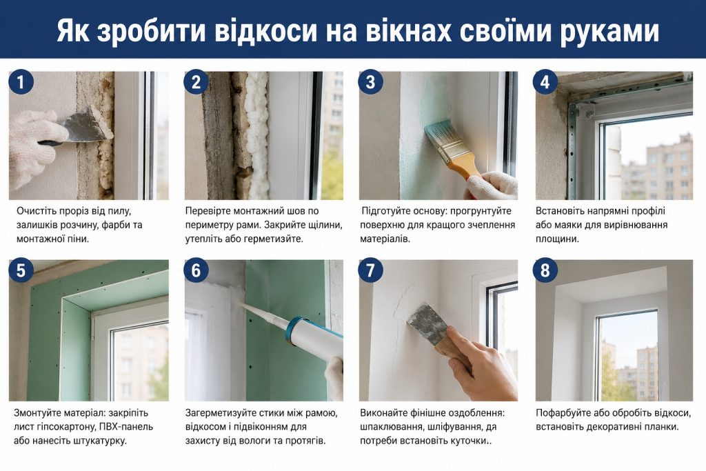 Як зробити відкоси на вікнах: гіпсокартон, ПВХ чи штукатурка — що краще