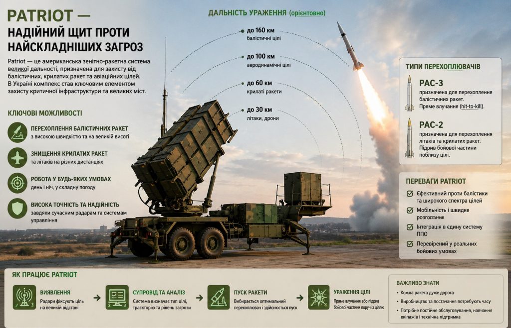Які системи ППО має Україна у 2026 році: Patriot, NASAMS, IRIS-T і SAMP/T