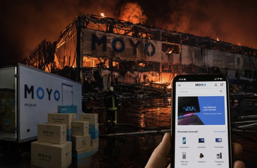 Які товари згоріли після удару РФ по складу MOYO та де знаходиться зруйнований логістичний центр