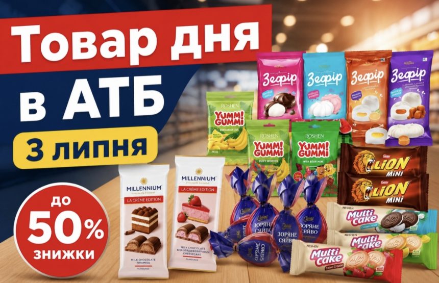 Товар дня в АТБ 3 липня 2026 — що можна купити сьогодні зі знижкою до 50%