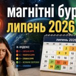 Коли будуть магнітні бурі у липні 2026: точний прогноз по днях, календар геомагнітної активності та поради лікарів