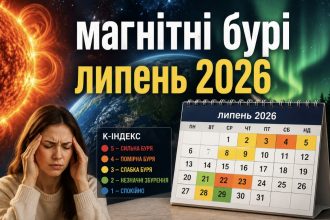 Коли будуть магнітні бурі у липні 2026: точний прогноз по днях, календар геомагнітної активності та поради лікарів