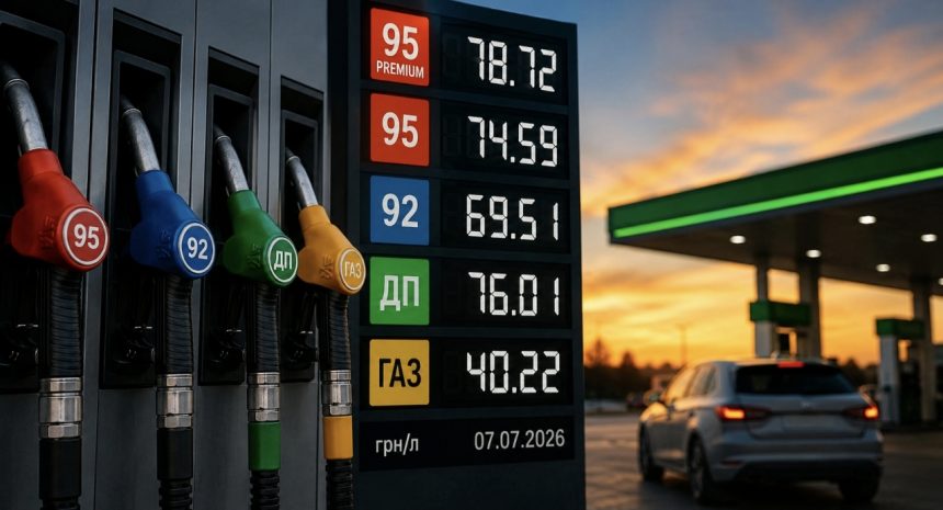 Актуальні ціни на бензин, дизель і газ на АЗС України 7 липня 2026 року: скільки коштує літр пального сьогодні