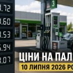 Актуальні ціни на бензин, дизель і газ на АЗС України 10 липня 2026 року: скільки коштує літр пального сьогодні
