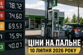 Актуальні ціни на бензин, дизель і газ на АЗС України 10 липня 2026 року: скільки коштує літр пального сьогодні