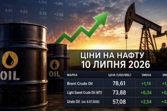 Ціна нафти 10 липня 2026 — скільки коштує Brent, WTI та Urals сьогодні