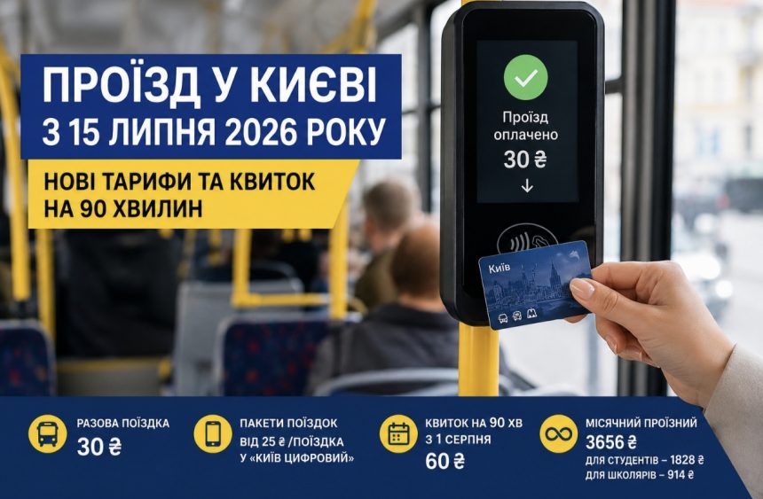 У Києві вводять квиток із пересадками — що зміниться після підвищення вартості проїзду