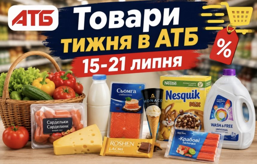 АТБ стартували нові знижки: які товари можна придбати дешевше з 15 по 21 липня 2026 року