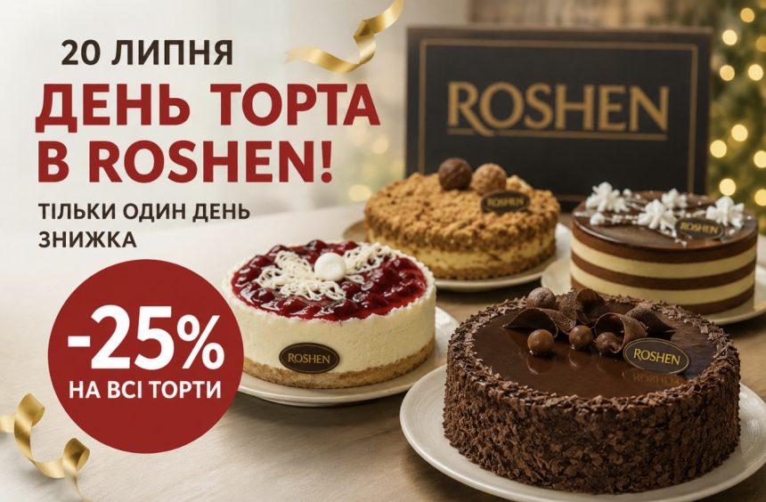 Roshen знижує ціни на всі торти на 25% — що відомо про одноденну акцію 20 липня