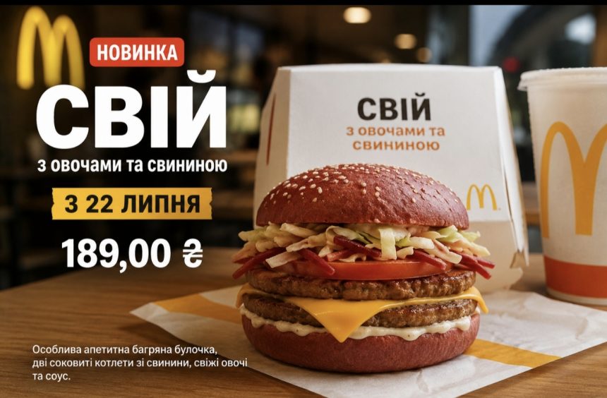 McDonald’s запускає новий бургер із багряною булочкою: що входить до складу та скільки коштує