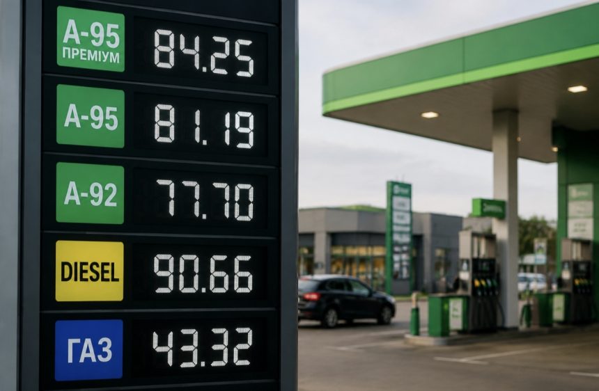 Ціни на бензин, дизель і газ в Україні 31 липня 2026 року: скільки коштує пальне на АЗС сьогодні