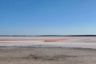 Озеро Солонець-Тузли висихає: спека відкрила рожеву сіль
