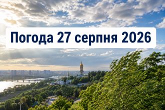Погода на завтра, 27 серпня 2026, в Україні: прогноз синоптиків та коли очікувати похолодання