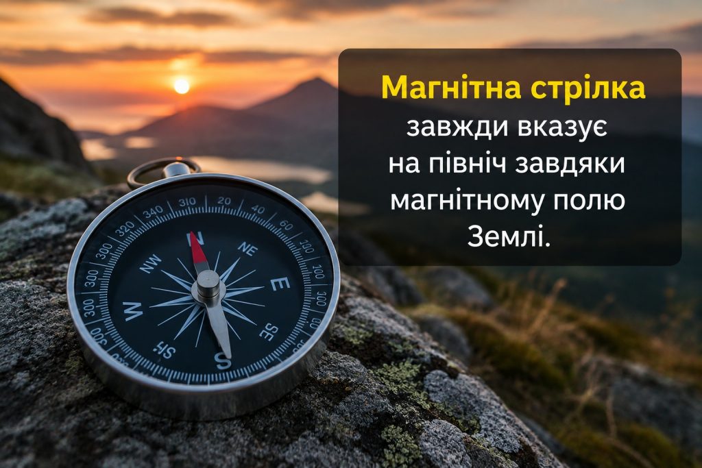 Як працює компас: чому магнітна стрілка показує на північ і коли може помилятися