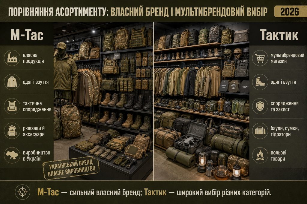 Військові магазини України: M-Tac, Тактик та інші — що пропонують у 2026 році