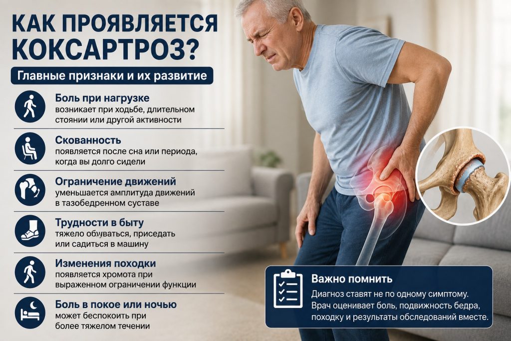 Як зрозуміти, що болить кульшовий суглоб: симптоми коксартрозу та коли до ортопеда