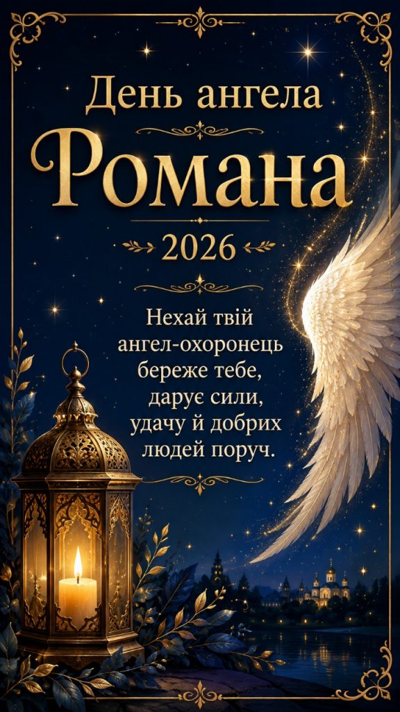 День ангела Романа 2026: добрі картинки, СМС, побажання прозою та листівки українською