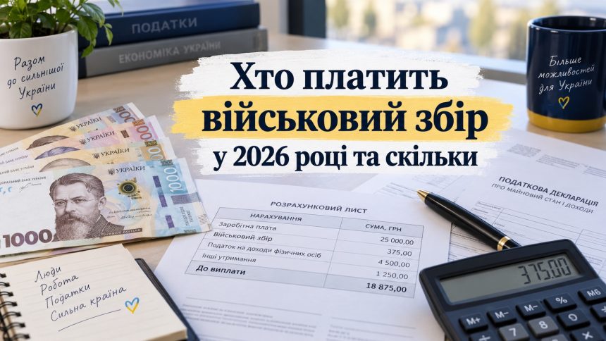 Військовий збір в Україні 2026: скільки утримують із зарплати та скільки платять ФОП