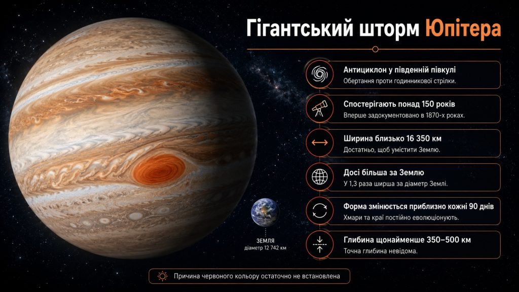Цікаві факти про Юпітер: розміри, маса, супутники та Велика Червона Пляма