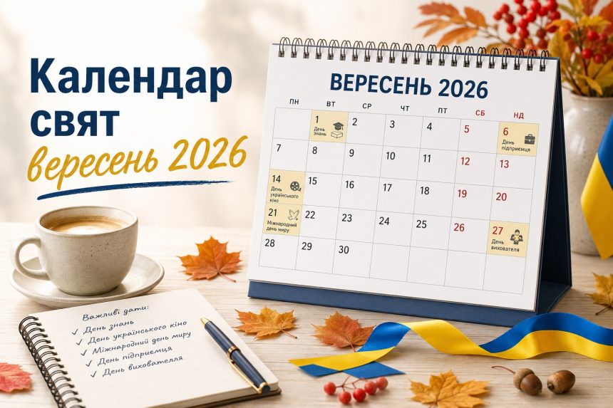 Календар свят вересень 2026 року в Україні: вихідні, важливі дати та міжнародні святкування