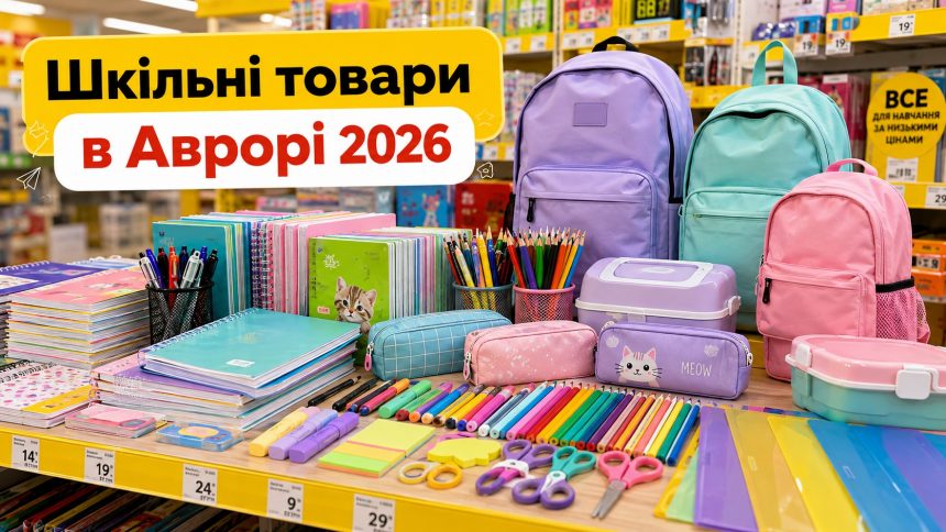 Що купити дитині до школи в Аврорі 2026: ціни на зошити, ручки, пенали та ланчбокси