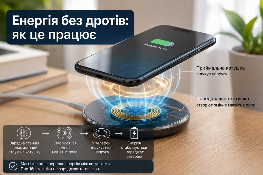 Як працює бездротова зарядка смартфона: Qi, магніти та передача енергії