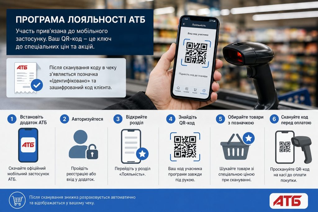 Як працює програма лояльності АТБ у 2026 році: картка, застосунок, знижки та як їх отримати