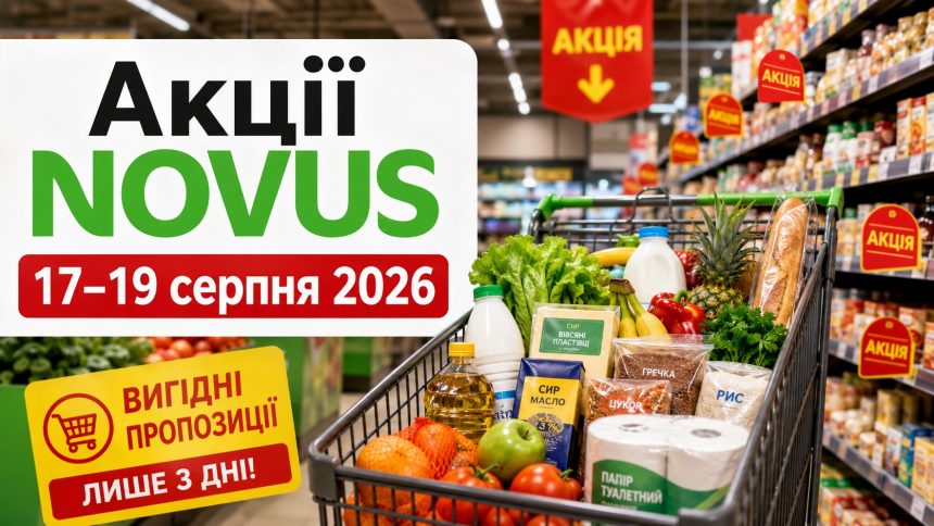 Акції NOVUS 17–19 серпня 2026: що купити зі знижкою до 50% до завершення каталогу
