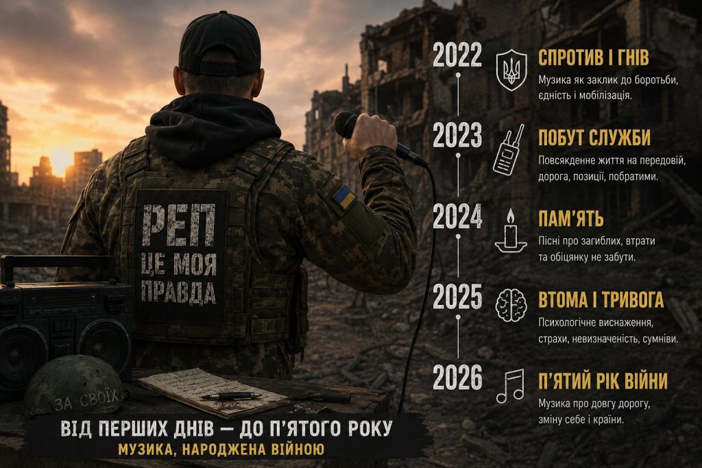Військовий реп 2026 в Україні: головні виконавці, пісні та історії з фронту
