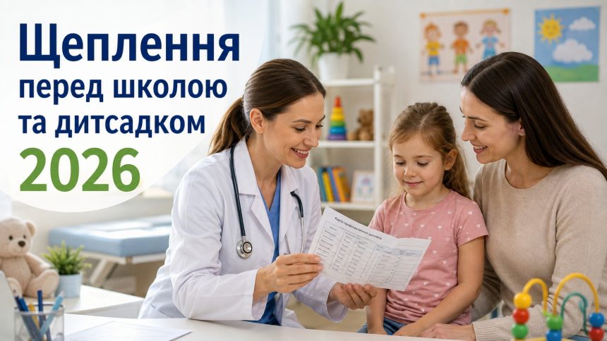 Календар щеплень для дітей у 2026 році: які вакцини потрібно зробити перед школою та дитсадком