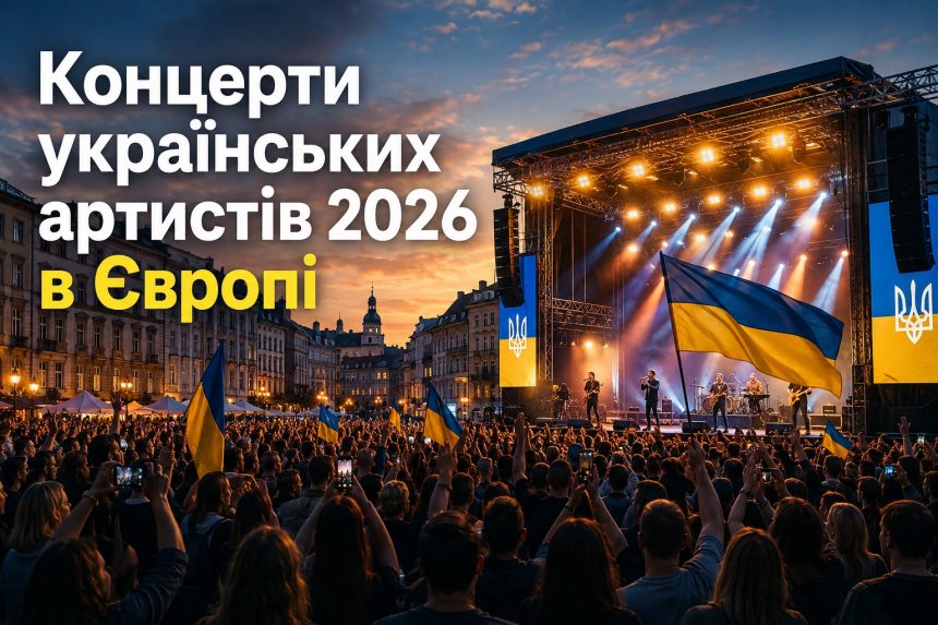 Українські артисти в Європі восени 2026: хто виступить у Польщі, Німеччині, Чехії та Британії