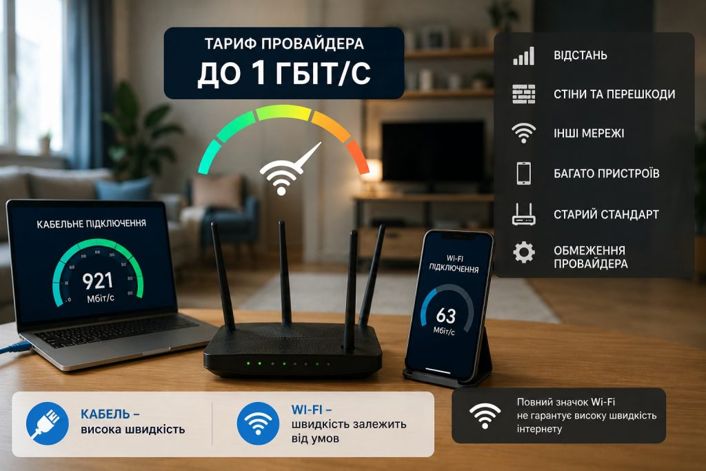 Роутер не «створює» інтернет — він лише отримує з’єднання від провайдера та розподіляє його між домашніми пристроями через Wi-Fi або кабель