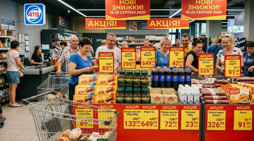 В АТБ стартували нові знижки: які товари можна придбати дешевше з 19 по 25 серпня 2026 року