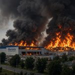 У Стоянці під Києвом горять складські приміщення «Аврори»: що відомо про масштабну пожежу зараз