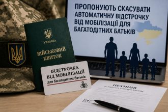 В Україні пропонують скасувати автоматичну відстрочку від мобілізації для багатодітних батьків
