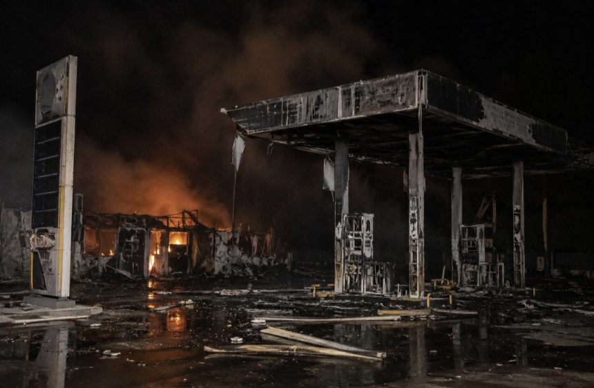 На Полтавщині в Опішнянській громаді вночі знищили всі АЗС