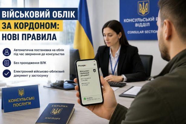 Українців за кордоном автоматично ставитимуть на військовий облік: нові правила для чоловіків 18–60 років