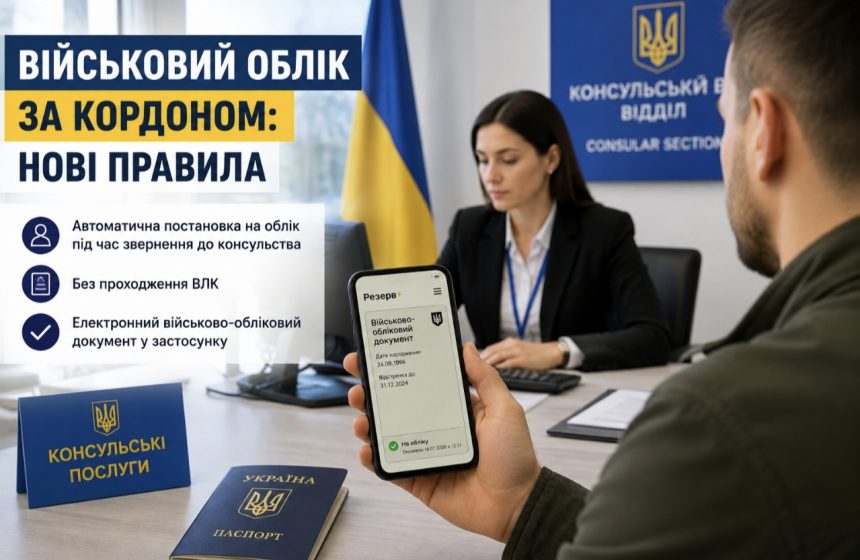 Українців за кордоном автоматично ставитимуть на військовий облік: нові правила для чоловіків 18–60 років