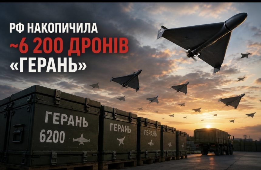 РФ накопичила близько 6 200 дронів «Герань» для масованих ударів по Україні — дані розвідки