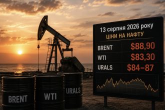 Ціна нафти 13 серпня 2026 року: скільки коштують Brent, WTI та Urals сьогодні