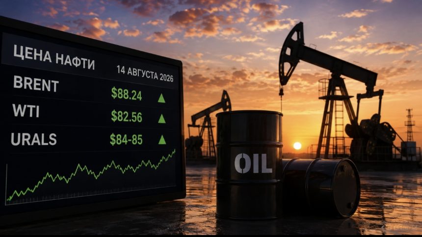 Ціна нафти 14 серпня 2026 року: скільки коштують Brent, WTI та Urals сьогодні